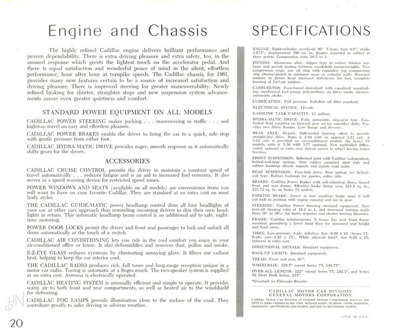1961 Cadillac Brochure Page 7